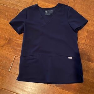 Navy figs scrub top